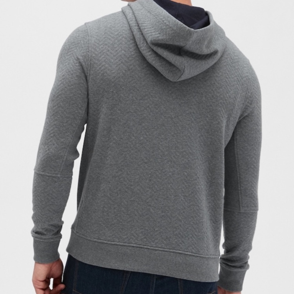 Banana Republic Quilted Pullover Hoodie Sweatshirt - Picture 3 of 5